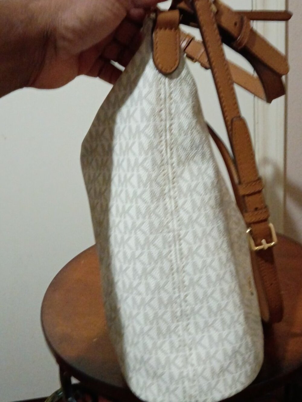 michael kors sienna large cream logo convertible shoulder bag - Picture 11 of 16